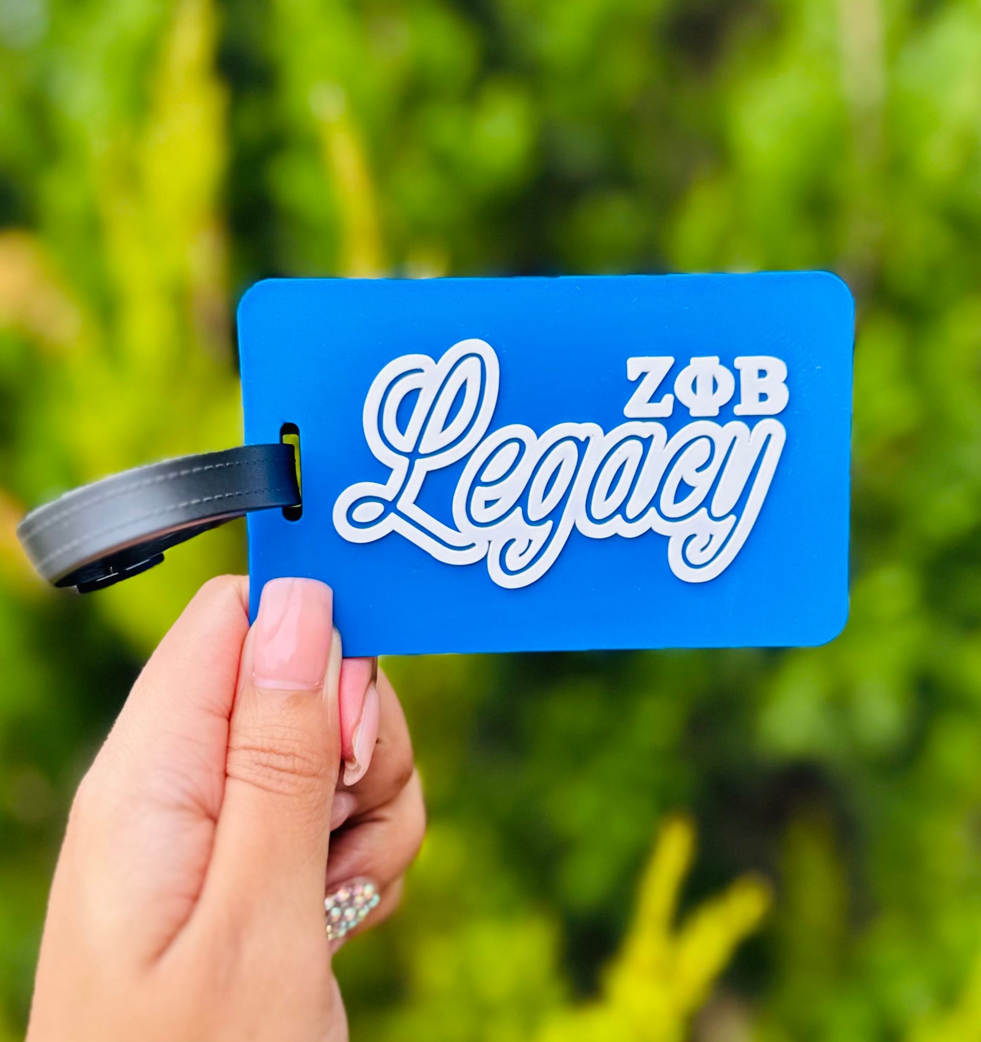 ZPB Blue & White Legacy Luggage Tag
