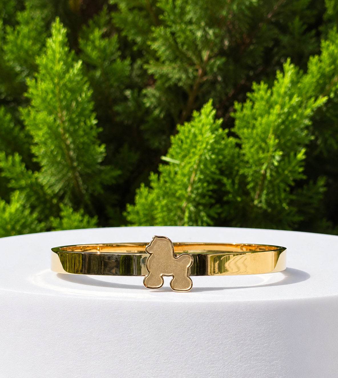 SGRHO All Gold Poodle Bangle Bracelet