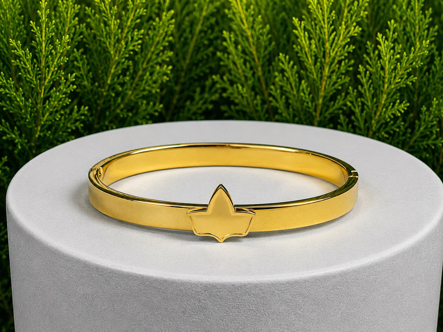 AKA All Gold Ivy Leaf Bangle Bracelet