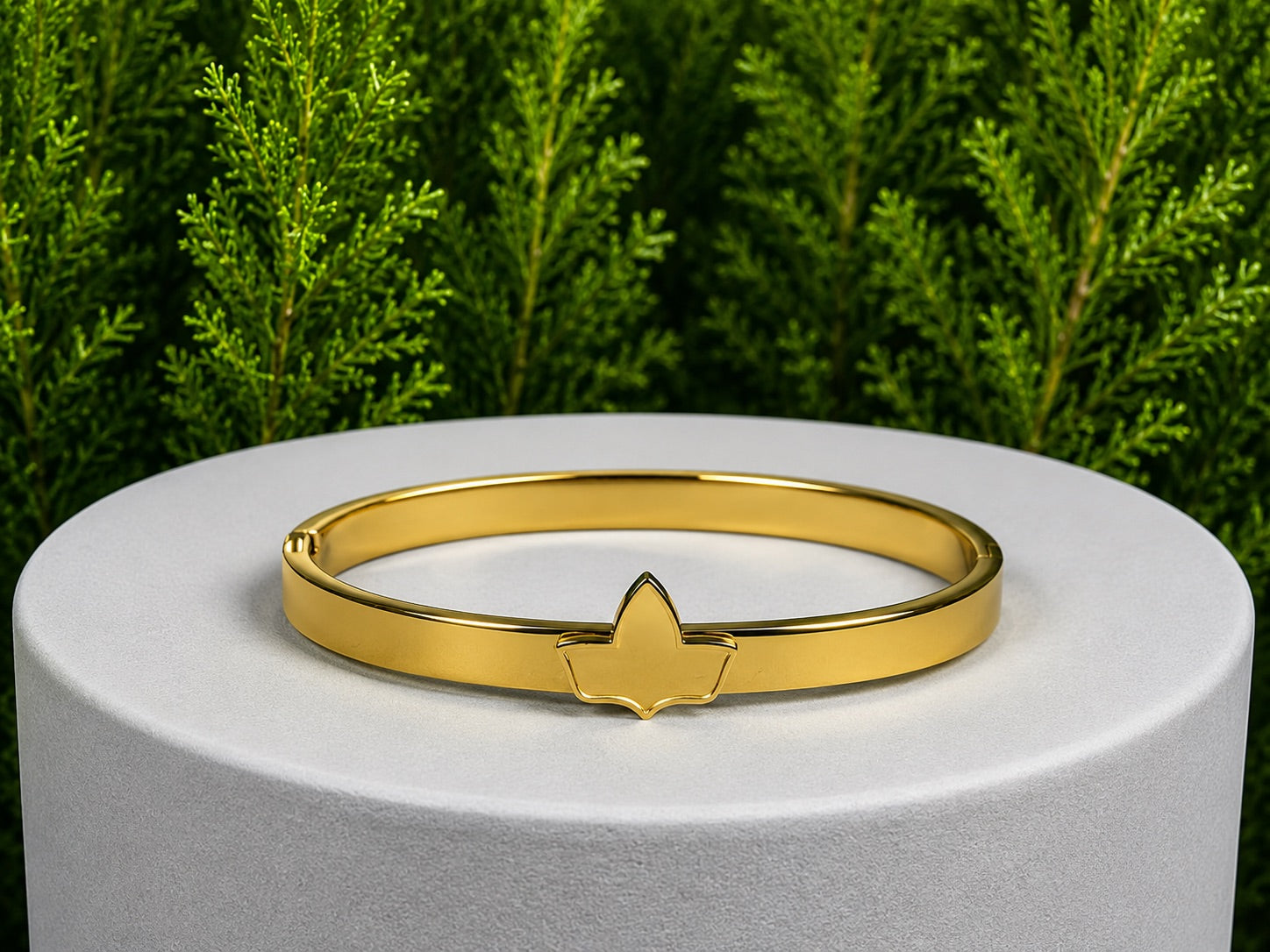 AKA All Gold Ivy Leaf Bangle Bracelet