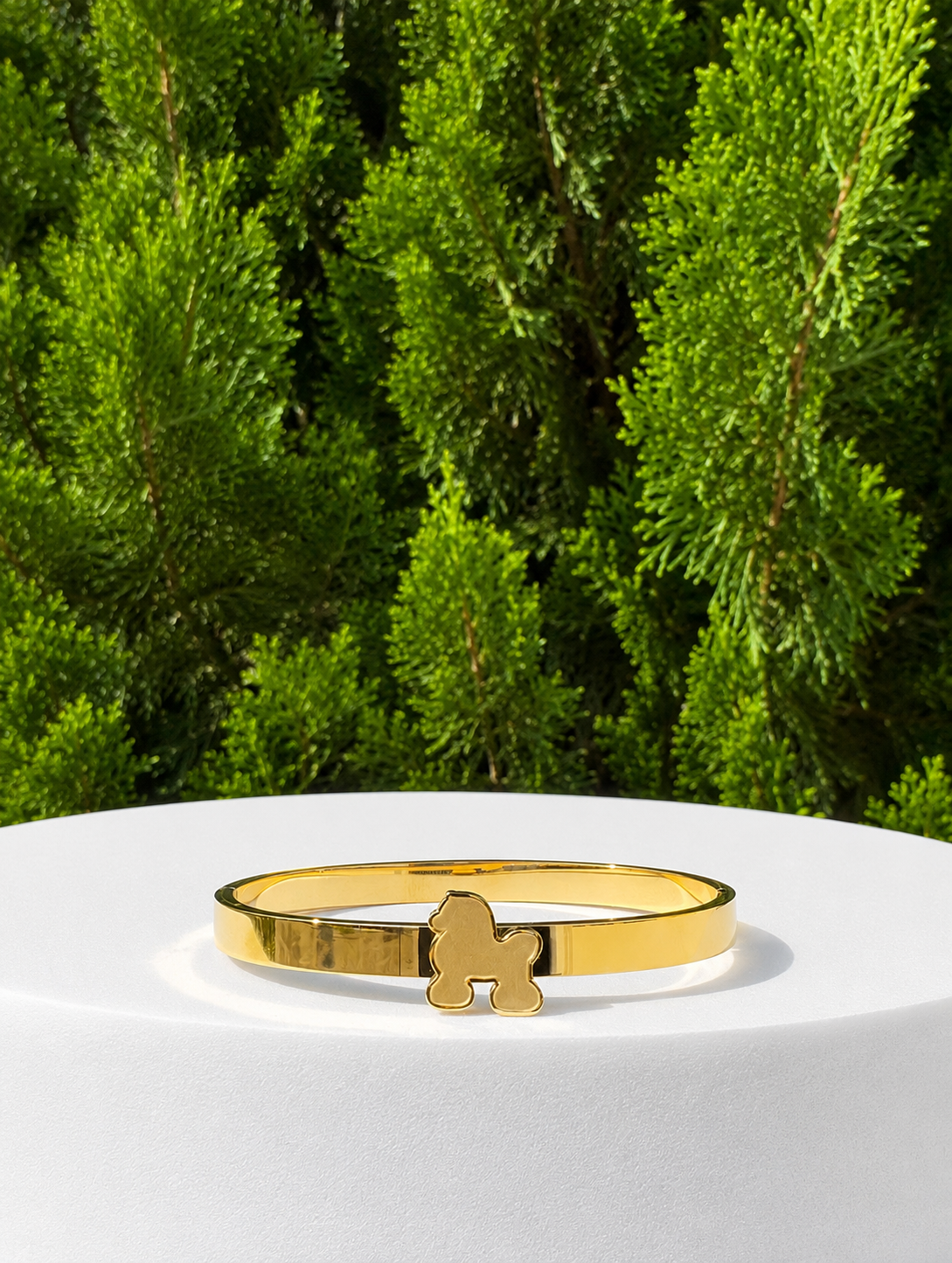 SGRHO All Gold Poodle Bangle Bracelet