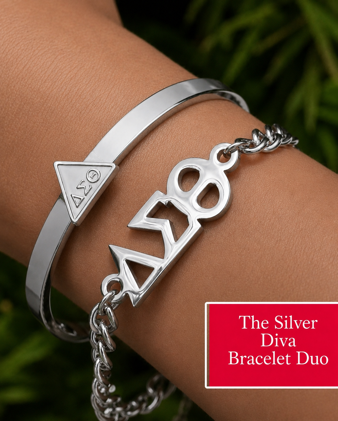 DST Silver Diva Duo Bracelet Set