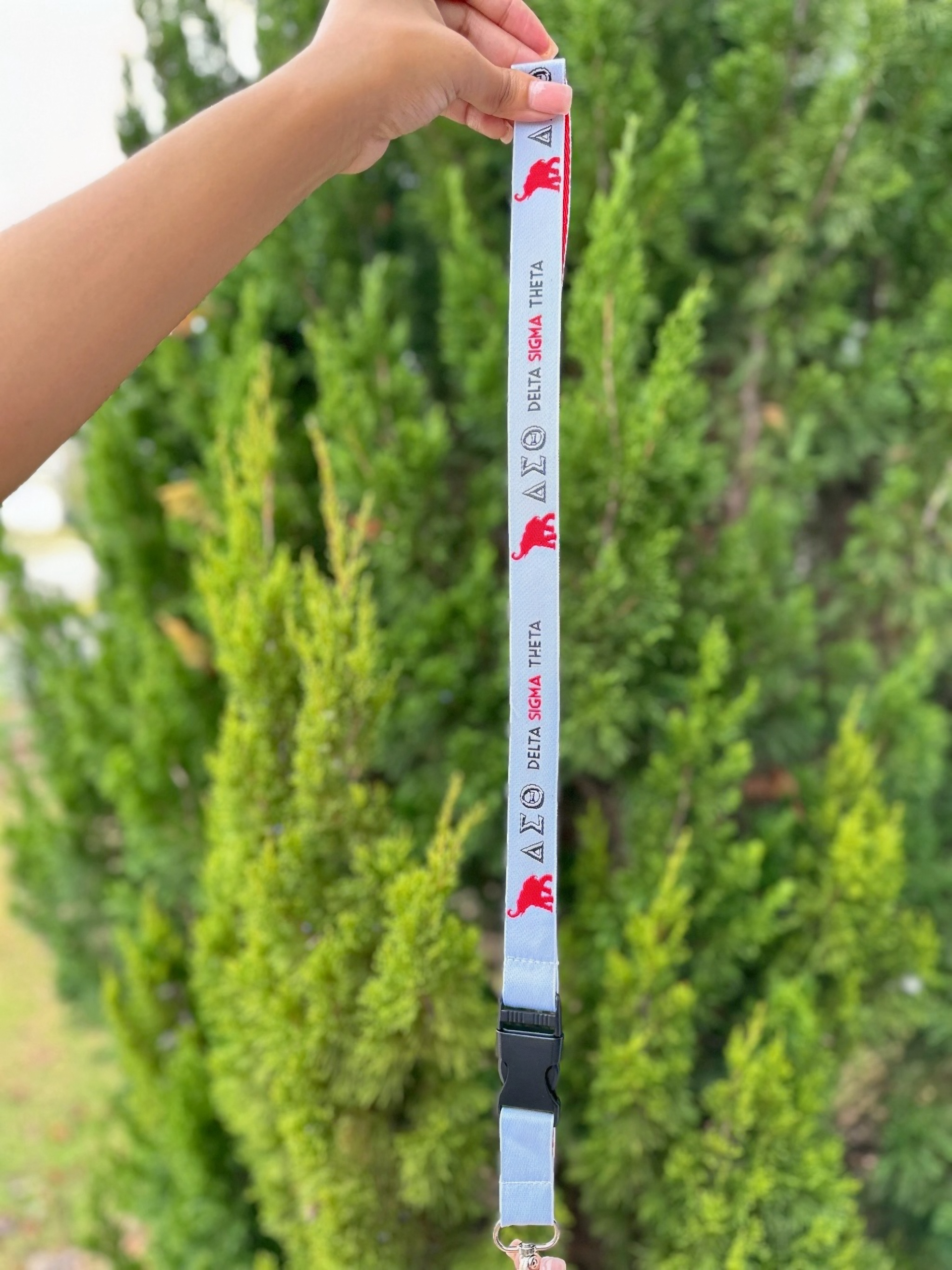 DST White & Black and Red Elephant Lanyard