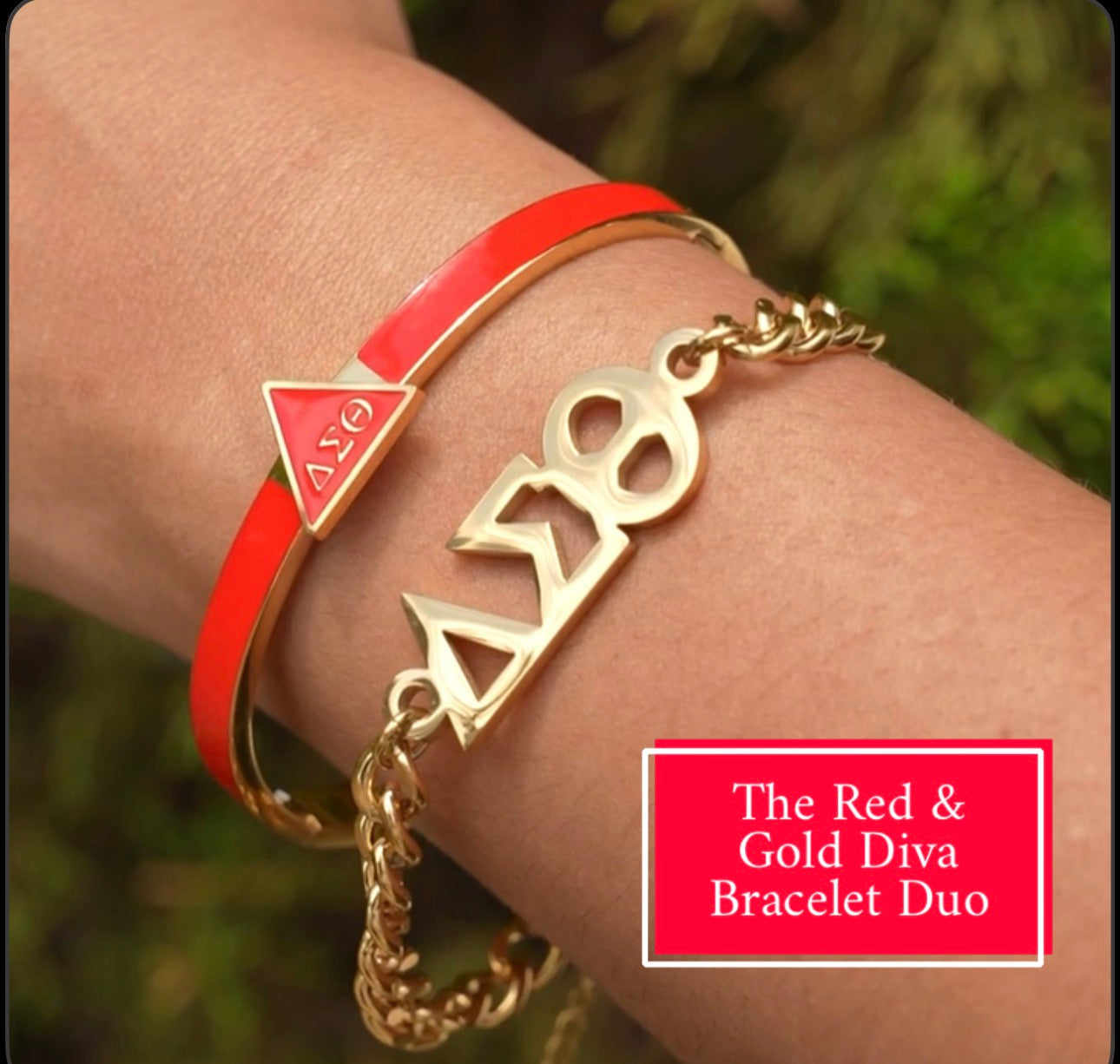 DST Red & Gold Diva Duo Bracelet Set