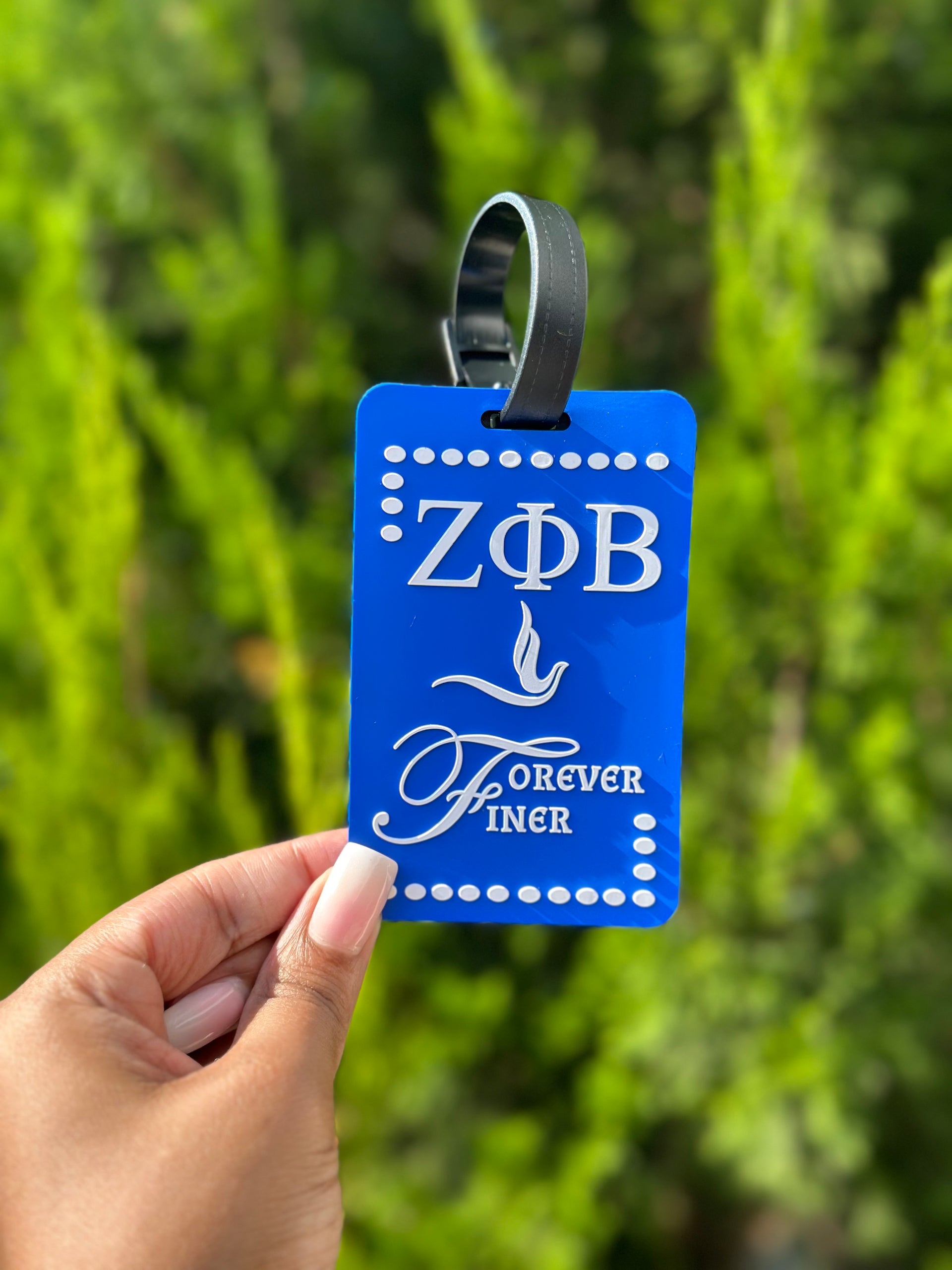 ZPB Blue & White Finer Luggage Tag