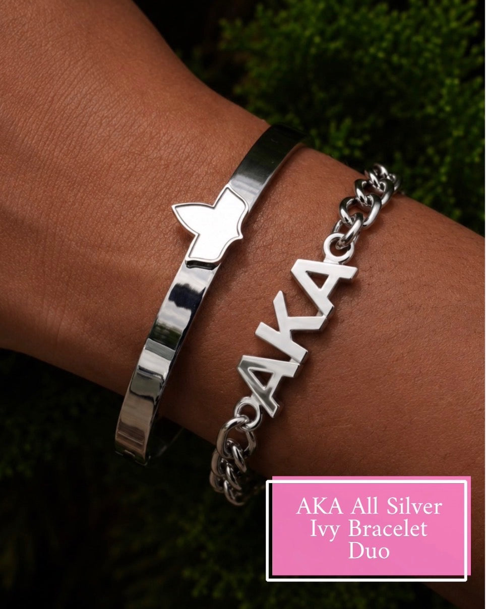 AKA Silver Ivy Duo Bracelet Set